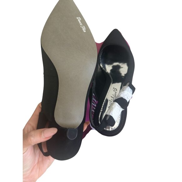 EASY STREET Black Lamy Fabric Slingback Bow Kitten Heels Size 8 NEW NIB - Picture 4 of 9